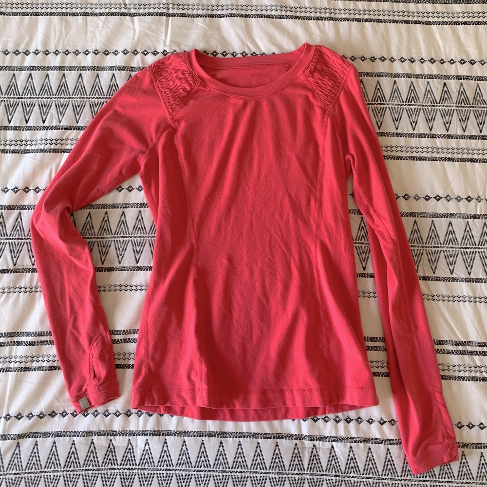 LULULEMON ATHELETICA Work Out Top Pink Ruffled